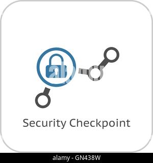 Security Checkpoint Icon. Flat Design. Stock Vector