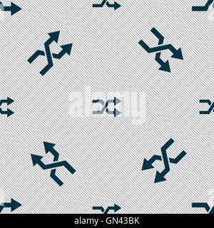 shuffle icon sign. Seamless pattern with geometric texture. Vector Stock Vector