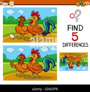 Chicken Farm Find The Differences Stock Vector Image & Art - Alamy