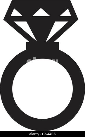 Vector gray flat wedding ring icon isolated on white Stock Vector