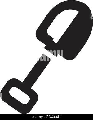 Silhouette of cartoon shovel to work Stock Vector