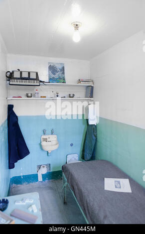 Prison cells, Alcatraz Island, The Rock, San Francisco, California, United States of America.  Alcatraz Island is located in the Stock Photo