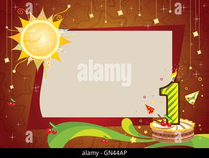 First birthday frame Stock Vector
