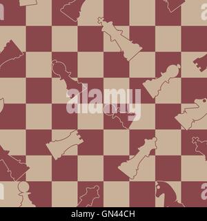 Seamless background of chess, vector illustration. Stock Vector