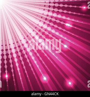 Bursting pink background with halftones Stock Vector