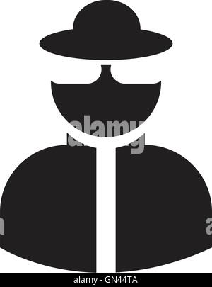 Man in suit. Secret service agent icon Stock Vector