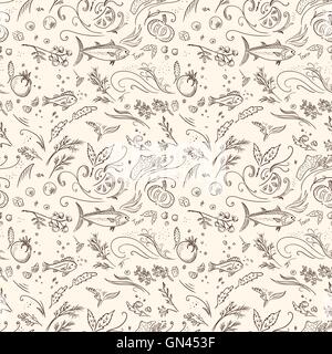 Vintage food pattern Stock Vector