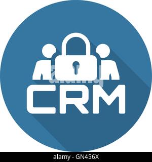 CRM Security Icon. Flat Design. Stock Vector