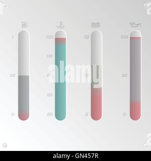 Digital bar shaped vehicle indicators Stock Vector