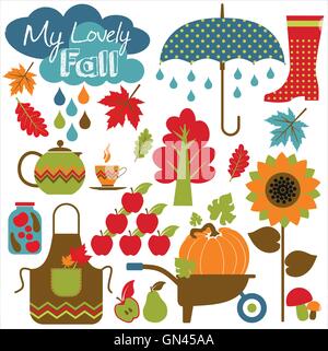 Autumn background. Set design element. Stock Vector