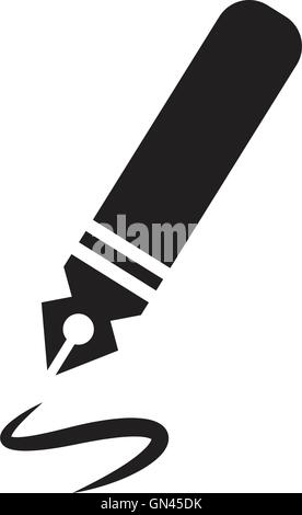 pen icon writing on paper, signature sign or symbol. Stock Vector ...
