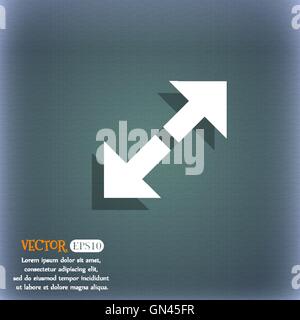 Full screen icon. On the blue-green abstract background with shadow and space for your text. Vector Stock Vector