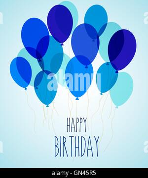 Birthday party balloons in blue Stock Vector