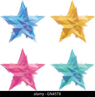 Creative polygon stars Stock Vector