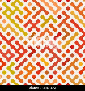 Vector Seamless Multicolor Red Orange Rounded Circular Shape Irregular Pattern Stock Vector