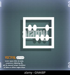 Abacus icon. On the blue-green abstract background with shadow and space for your text. Vector Stock Vector