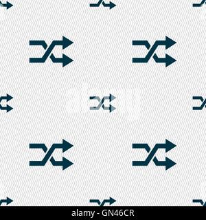 shuffle icon sign. Seamless pattern with geometric texture. Vector Stock Vector