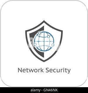 Network Security Icon. Flat Design. Stock Vector