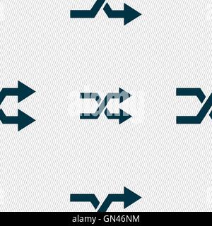 shuffle icon sign. Seamless pattern with geometric texture. Vector Stock Vector