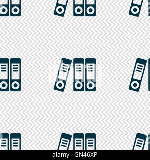 binders  icon sign. Seamless pattern with geometric texture. Vector Stock Vector