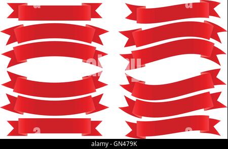 Ribbon Banner Red Stock Vector