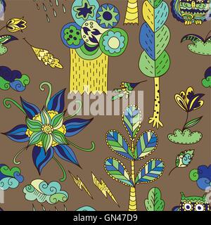 Doodle spring pattern Stock Vector
