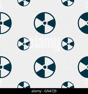 radioactive icon sign. Seamless pattern with geometric texture. Vector Stock Vector