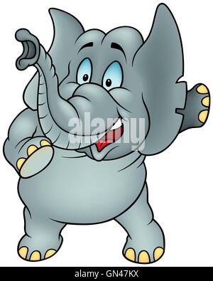 Cartoon illustration of an elephant pointing Stock Vector Image & Art -  Alamy