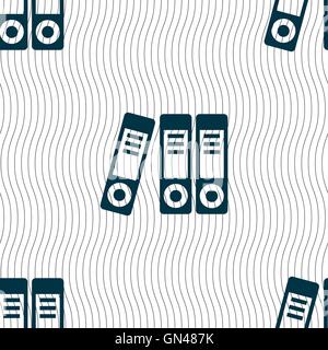 binders  icon sign. Seamless pattern with geometric texture. Vector Stock Vector