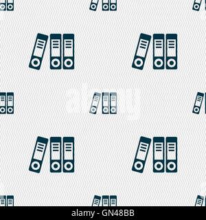 binders  icon sign. Seamless pattern with geometric texture. Vector Stock Vector