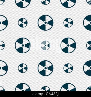 radioactive icon sign. Seamless pattern with geometric texture. Vector Stock Vector