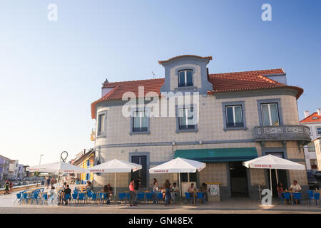 AVEIRO, PORTUGAL - JULY 28, 2016:  Restaurants and bars in the Historic Center of Aveiro, Centro region, Portugal. Stock Photo