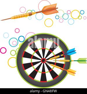 Darts with dartboard Stock Vector