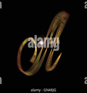 Letter A In Gold Stock Vector