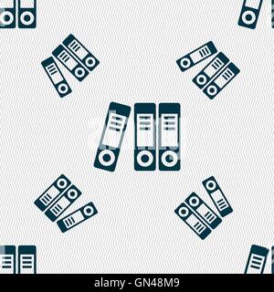 binders  icon sign. Seamless pattern with geometric texture. Vector Stock Vector