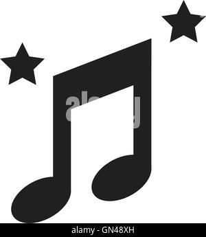 music note and star icon Stock Vector