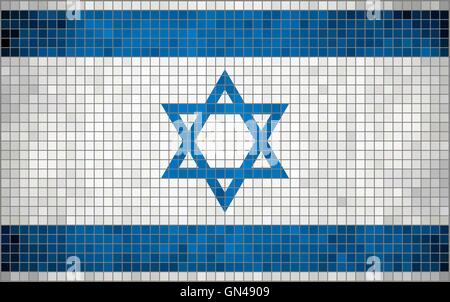 Grunge Abstract Flag of the Israel - Illustration, Mosaic Israel flag ...
