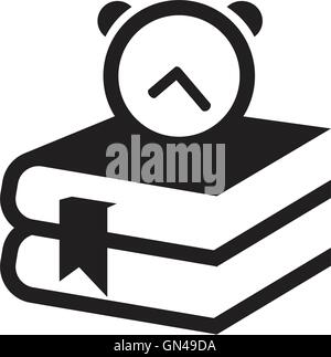 Simple set of books and clock icon Stock Vector