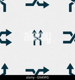 shuffle icon sign. Seamless pattern with geometric texture. Vector Stock Vector