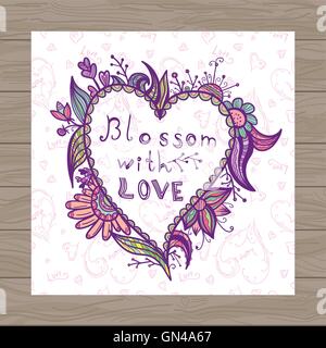 Valentine card with heart shape Stock Vector