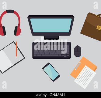 high view technology icon Stock Vector