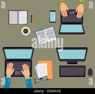 high view technology icon Stock Vector