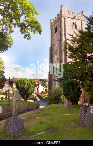 St Michael the Archangel Grade 1 listed 15th Century Church, Chagford, Dartmoor National Park, Devon Stock Photo