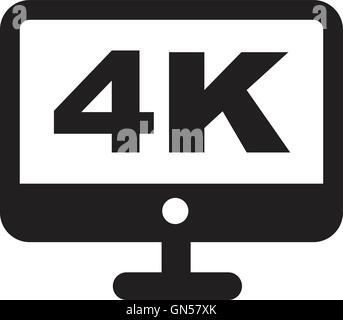 4K tv icon Stock Vector