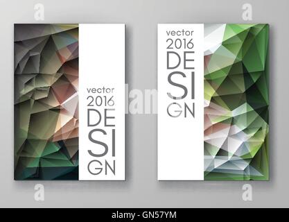 Brochure Multicolored Polygonal Mosaic Backgrounds Stock Vector