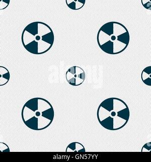 radioactive icon sign. Seamless pattern with geometric texture. Vector Stock Vector