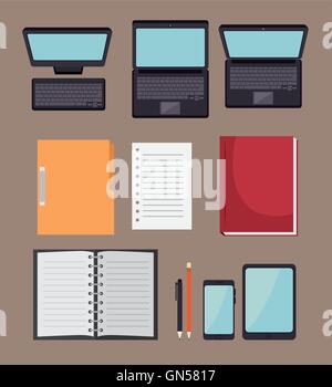 high view technology icon Stock Vector