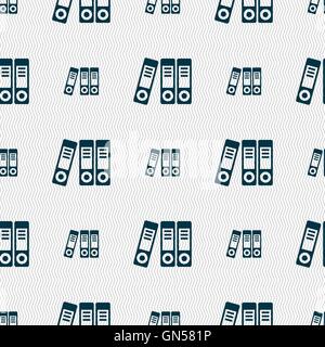 binders  icon sign. Seamless pattern with geometric texture. Vector Stock Vector