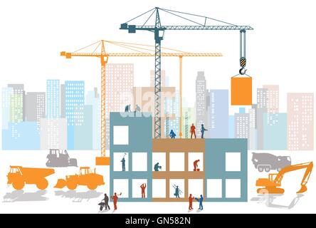 big construction site Stock Vector