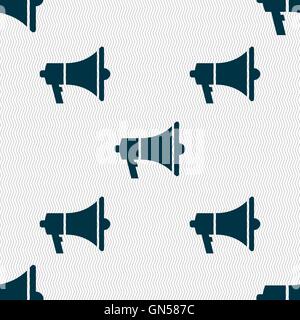 Gramophone web icon sign. Seamless pattern with geometric texture. Vector Stock Vector